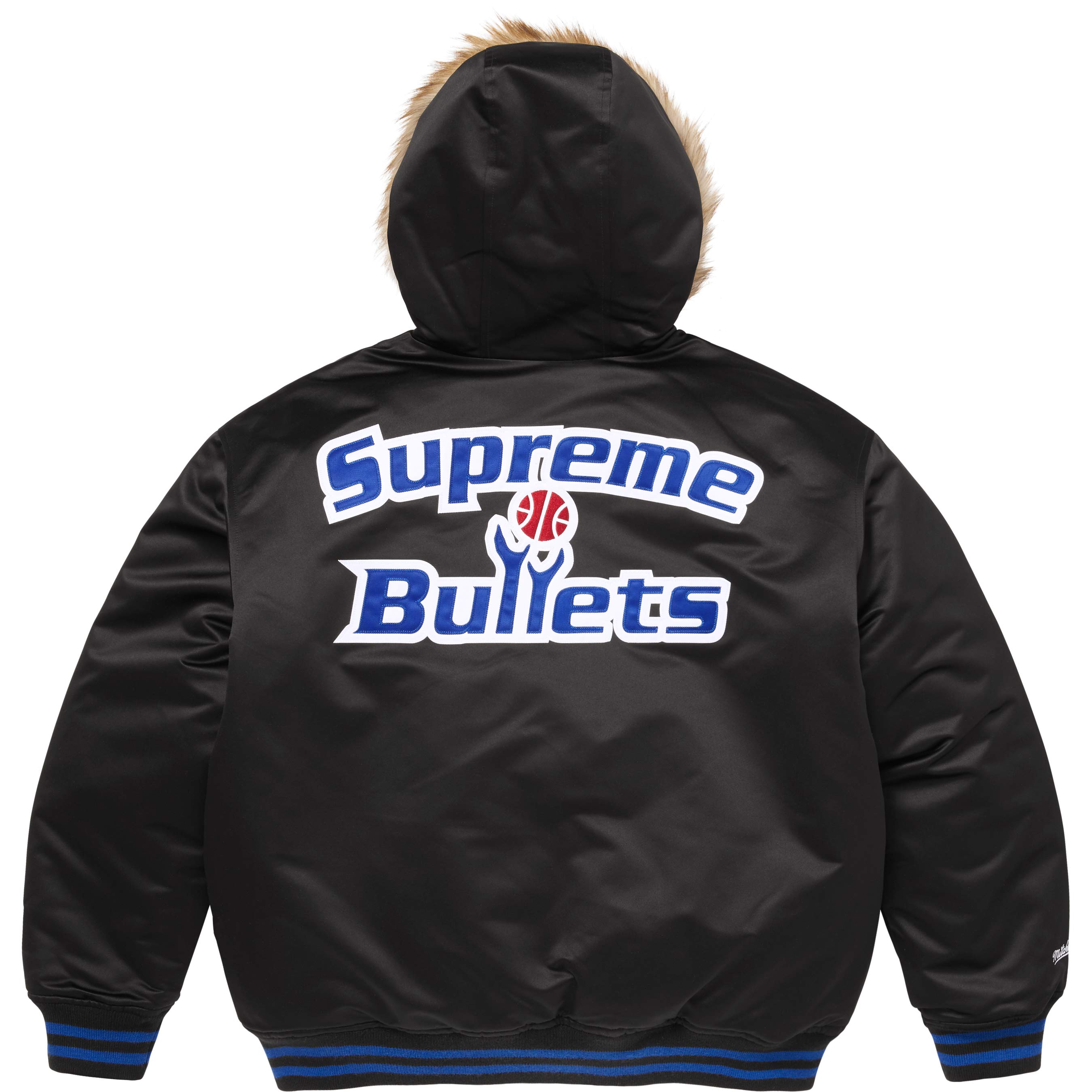 Supreme®/Mitchell & Ness® Teams Hooded Satin Varsity Jacket view 16